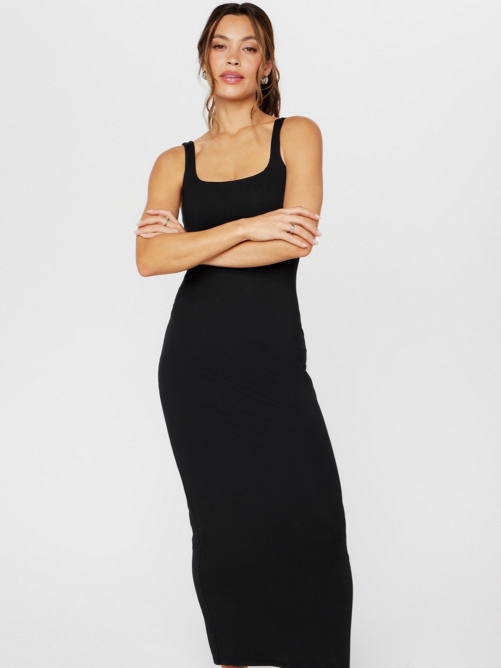 Fabletics PureLuxe Maxi Dress in Black - Size Large
